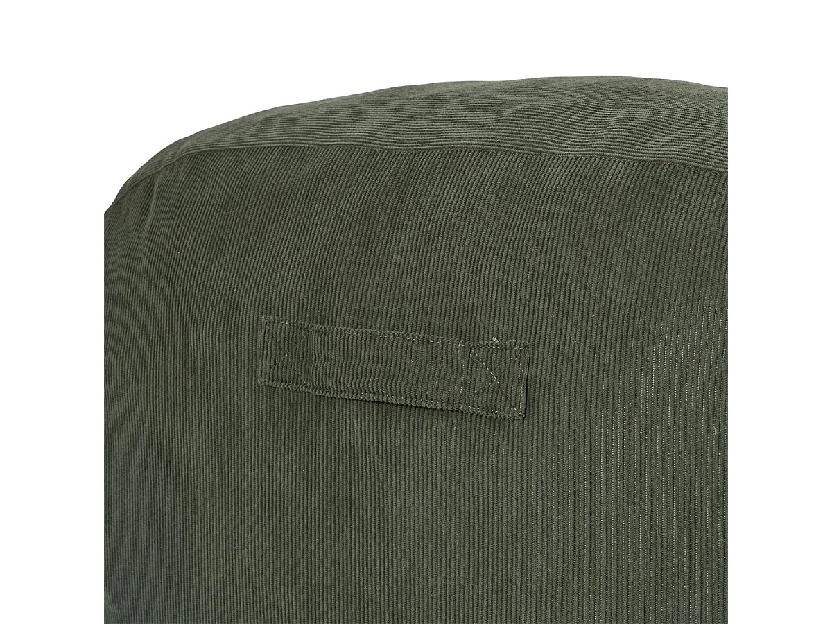 Chauffeuse lounge en mousse et tissu velours vert - GRANT