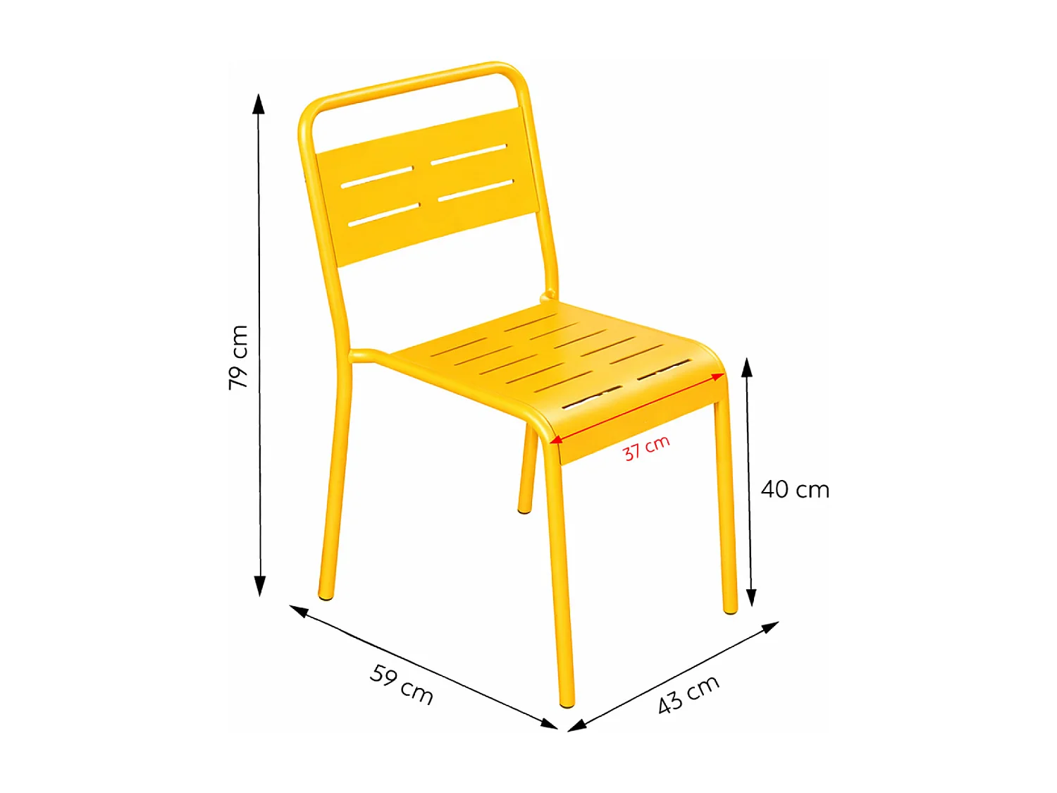Ensemble table de jardin 234 cm et 10 chaises jaune BERGAME