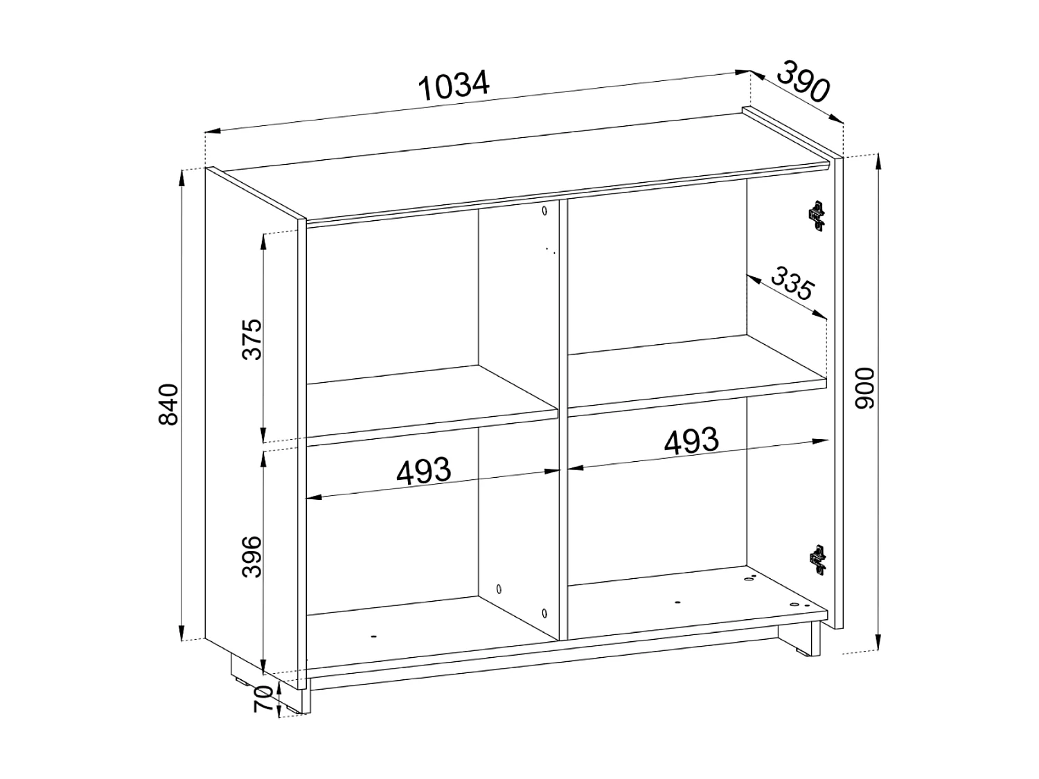 Dressoir 2-deurs - Kasjmier - 103 cm - MAGRO