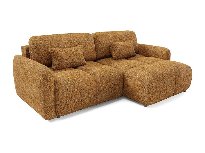 Canapé d’angle convertible 4 places TIARA en tissu texturé - 250 cm