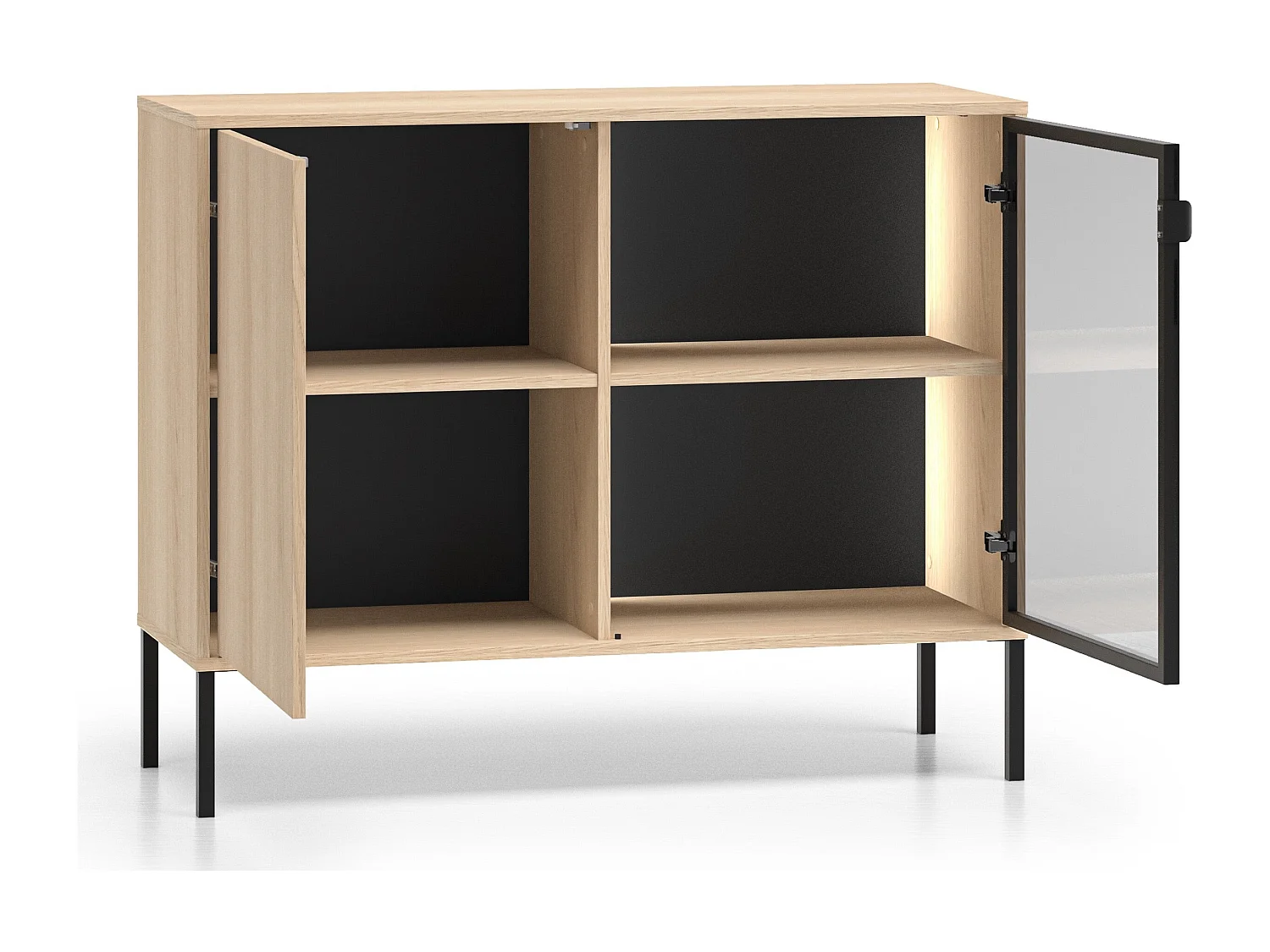 Dressoir 2-deurs - Lindberg eiken - 107 cm - BARNEE