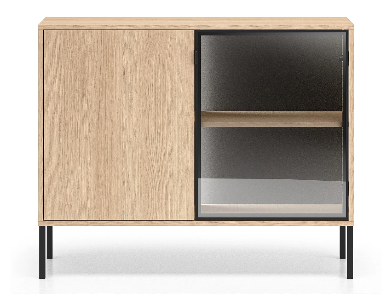 Dressoir 2-deurs - Lindberg eiken - 107 cm - BARNEE