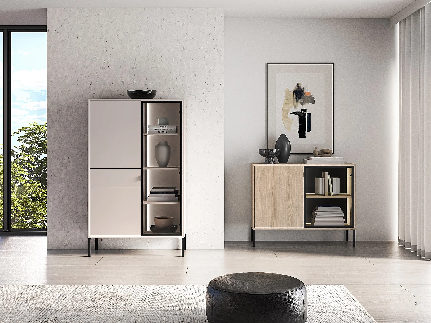 Dressoir 2-deurs - Lindberg eiken - 107 cm - BARNEE