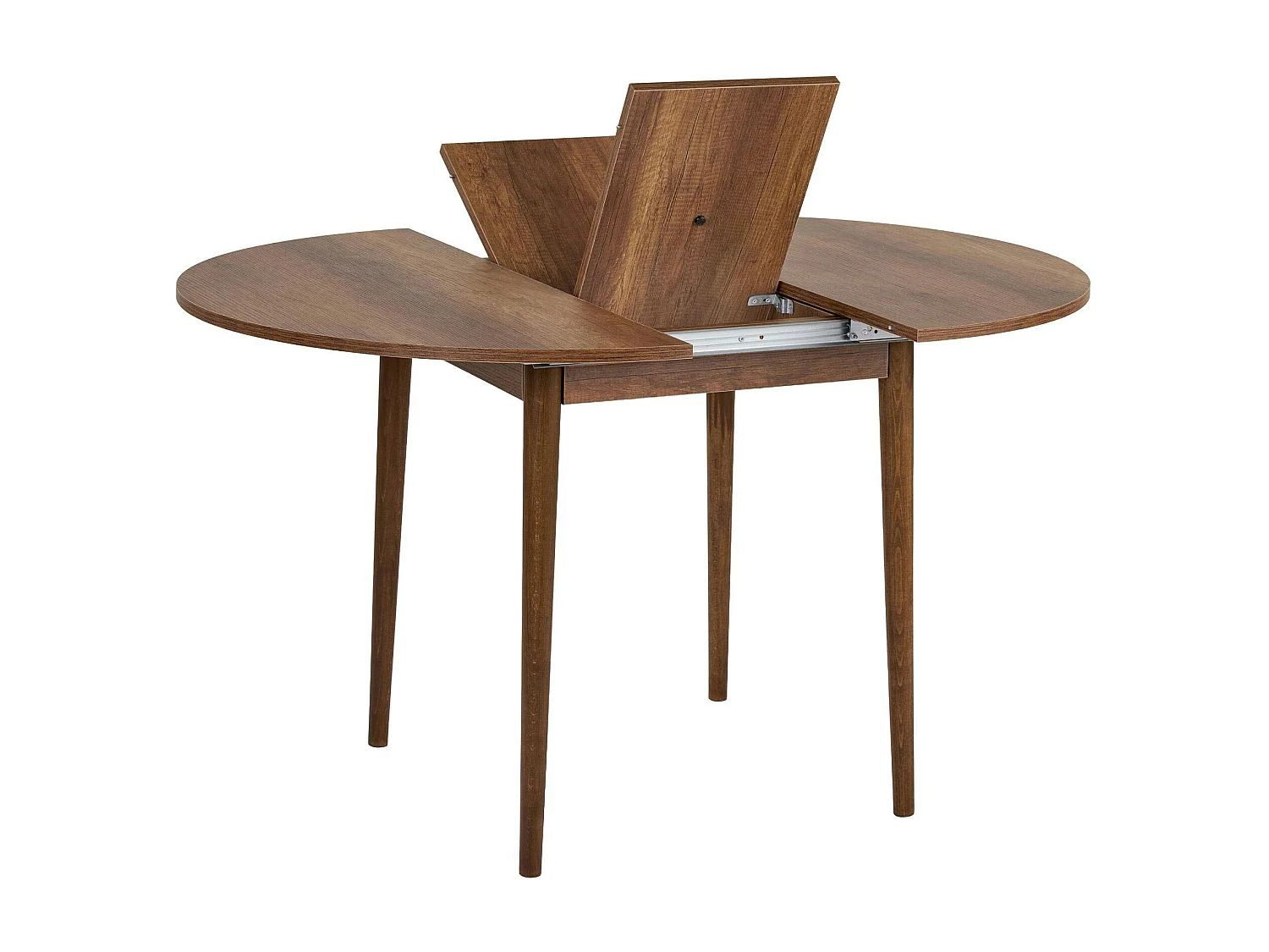 Table ronde extensible effet bois noyer 100-131 cm MARFA