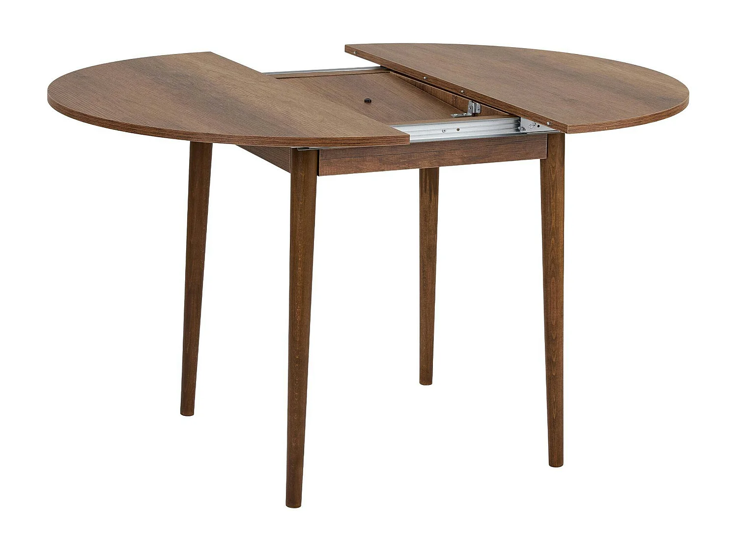 Table ronde extensible effet bois noyer 100-131 cm MARFA