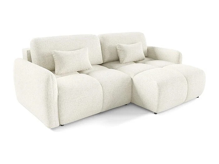 Canapé d’angle convertible 4 places TIARA en tissu texturé - 250 cm