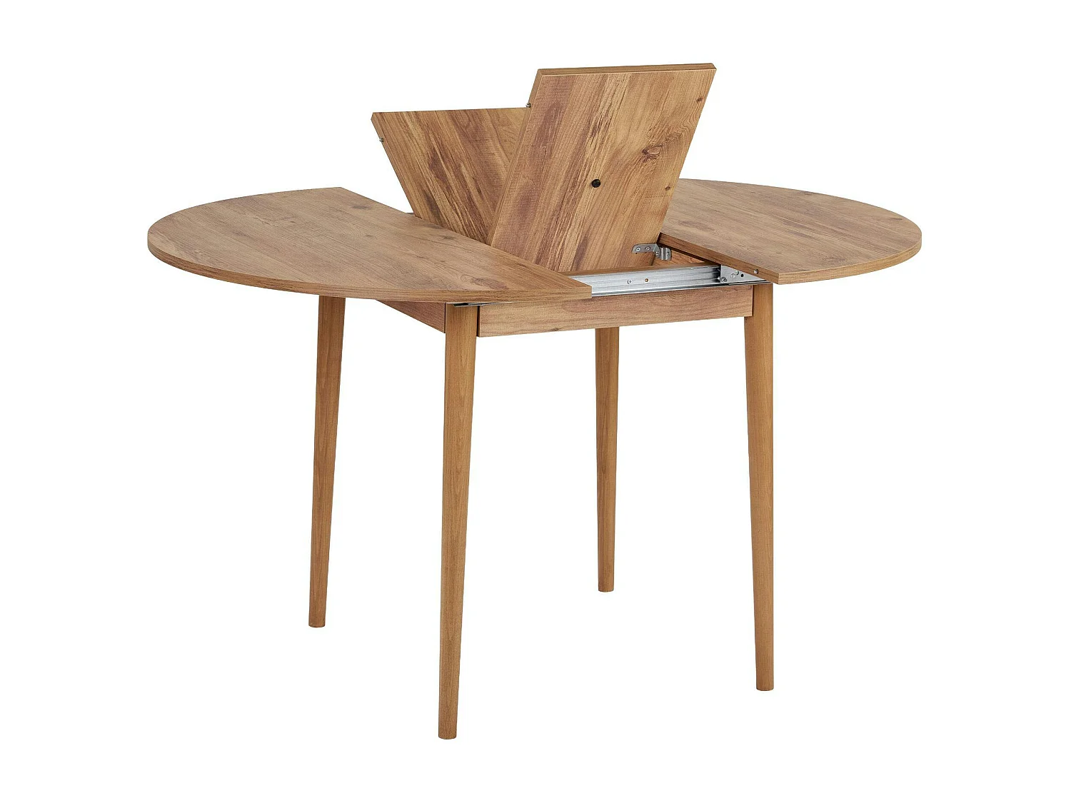 Table ronde extensible effet bois de pin 100-131 cm MARFA