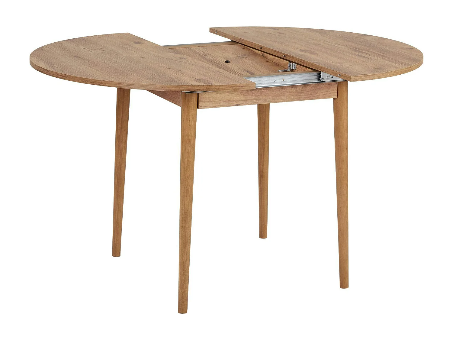 Table ronde extensible effet bois de pin 100-131 cm MARFA