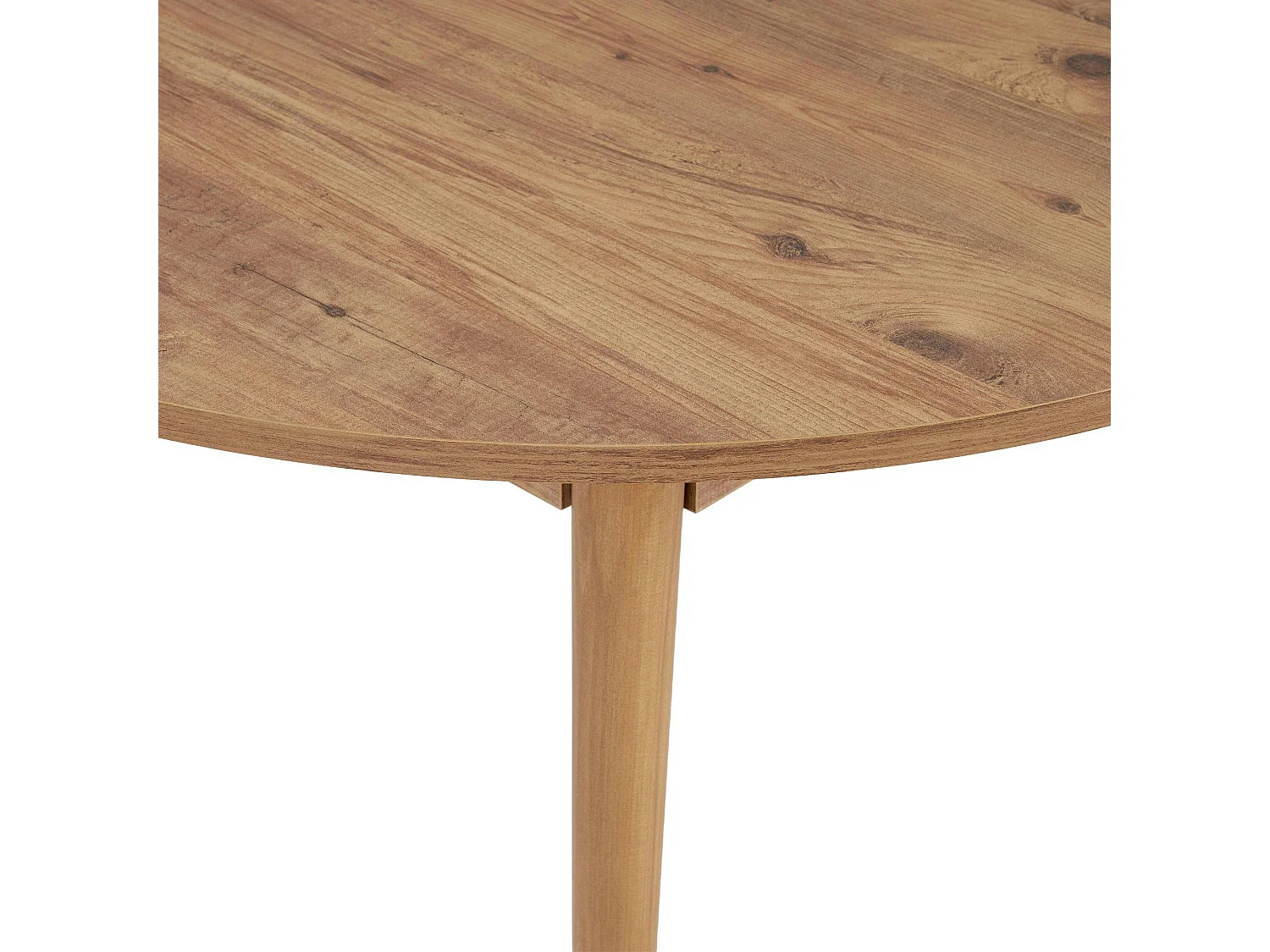 Table ronde extensible effet bois de pin 100-131 cm MARFA