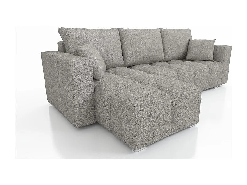 Canapé d’angle convertible 4 places COLINIO tissu bouclette - 249 cm