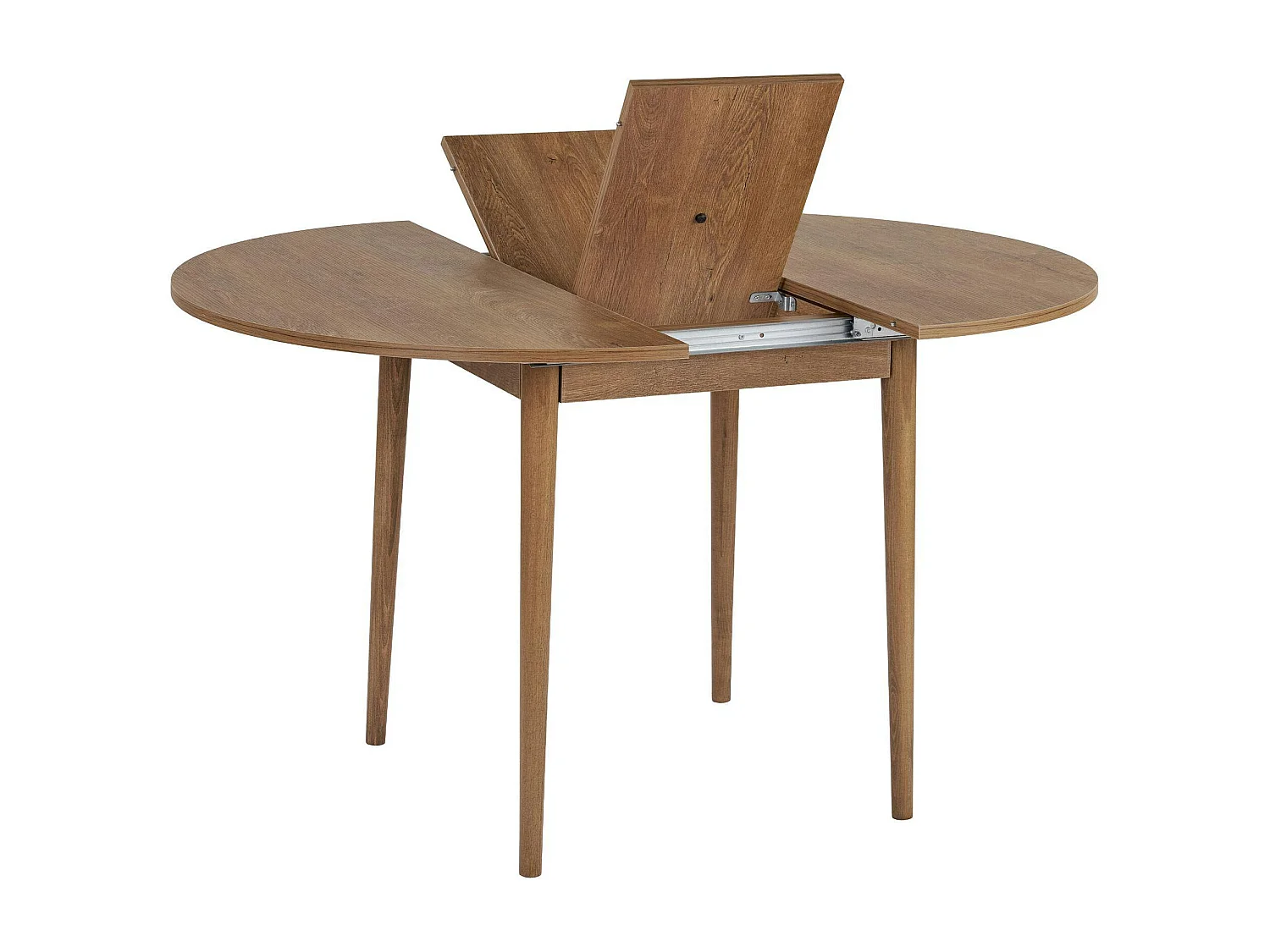 Table ronde extensible effet chêne brun 100-131 cm MARFA