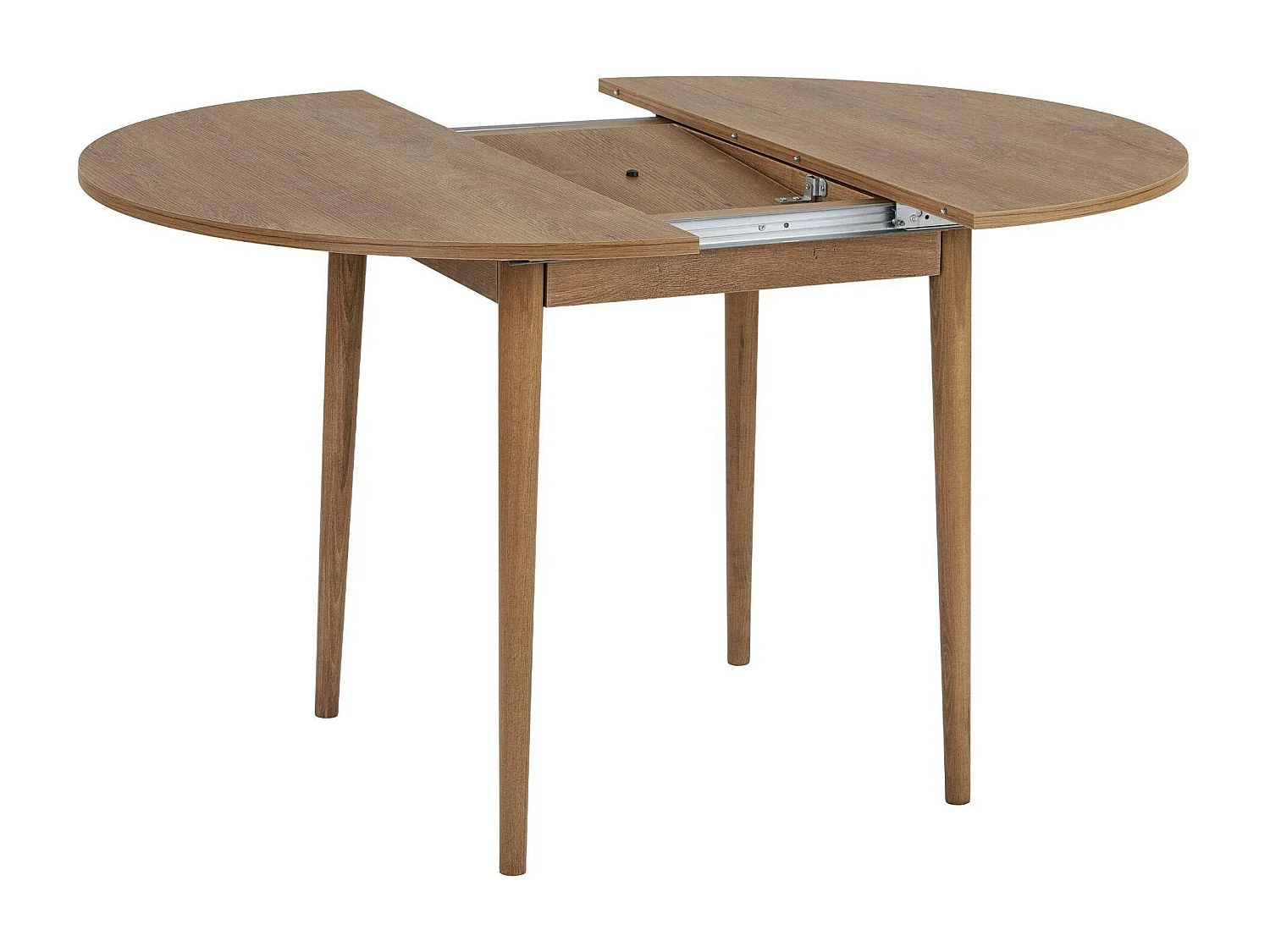 Table ronde extensible effet chêne brun 100-131 cm MARFA