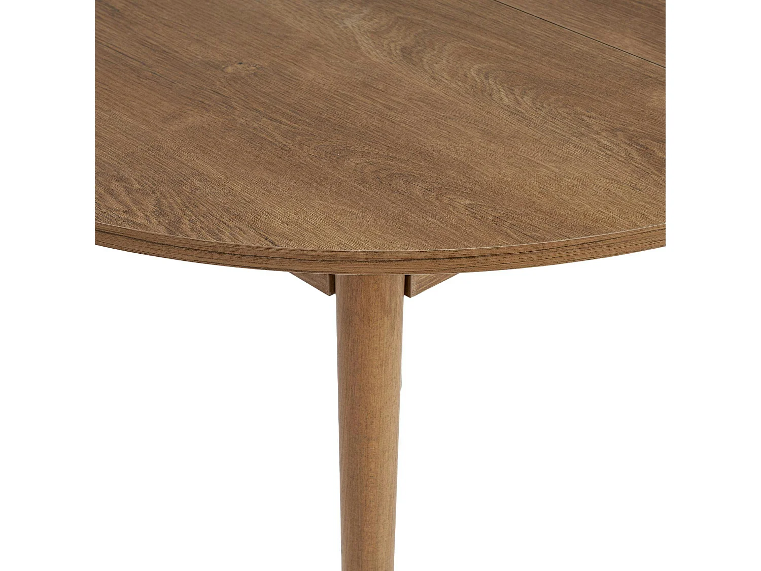 Table ronde extensible effet chêne brun 100-131 cm MARFA