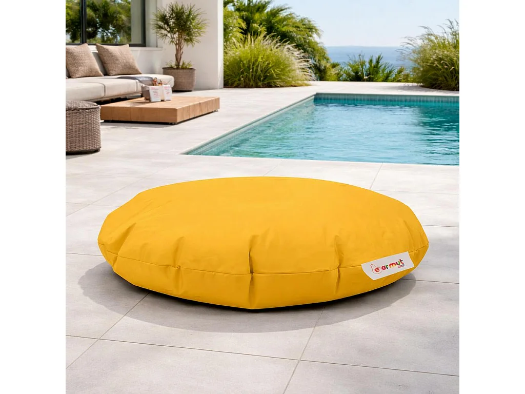 Pouf extérieur imperméable jaune ARTA