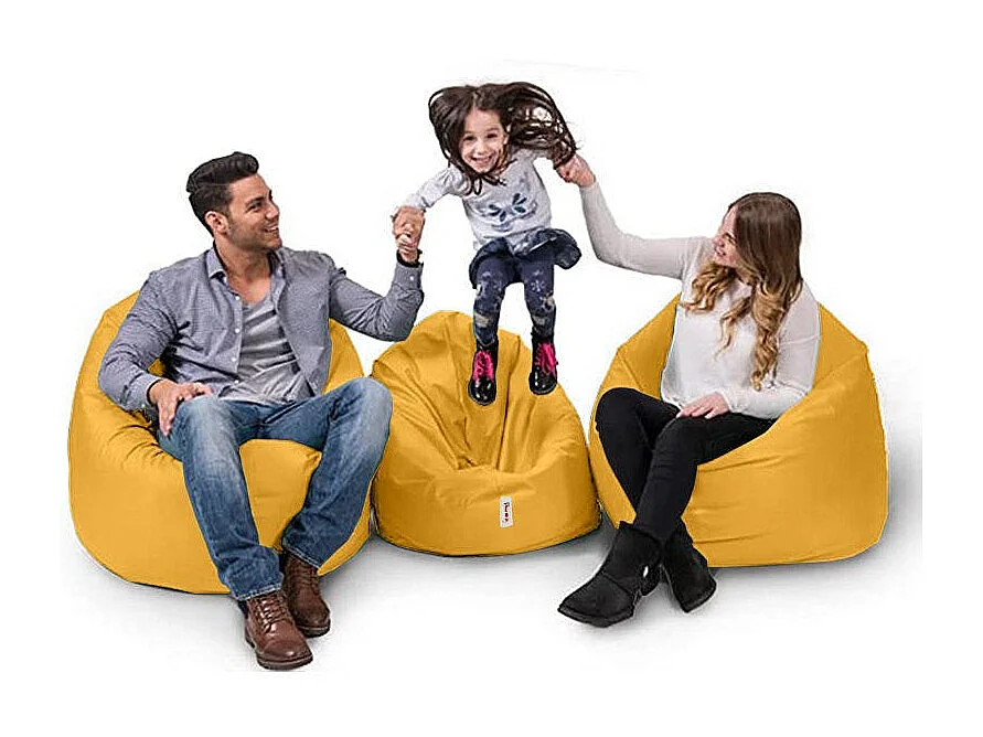 Pouf extérieur imperméable jaune ARTA