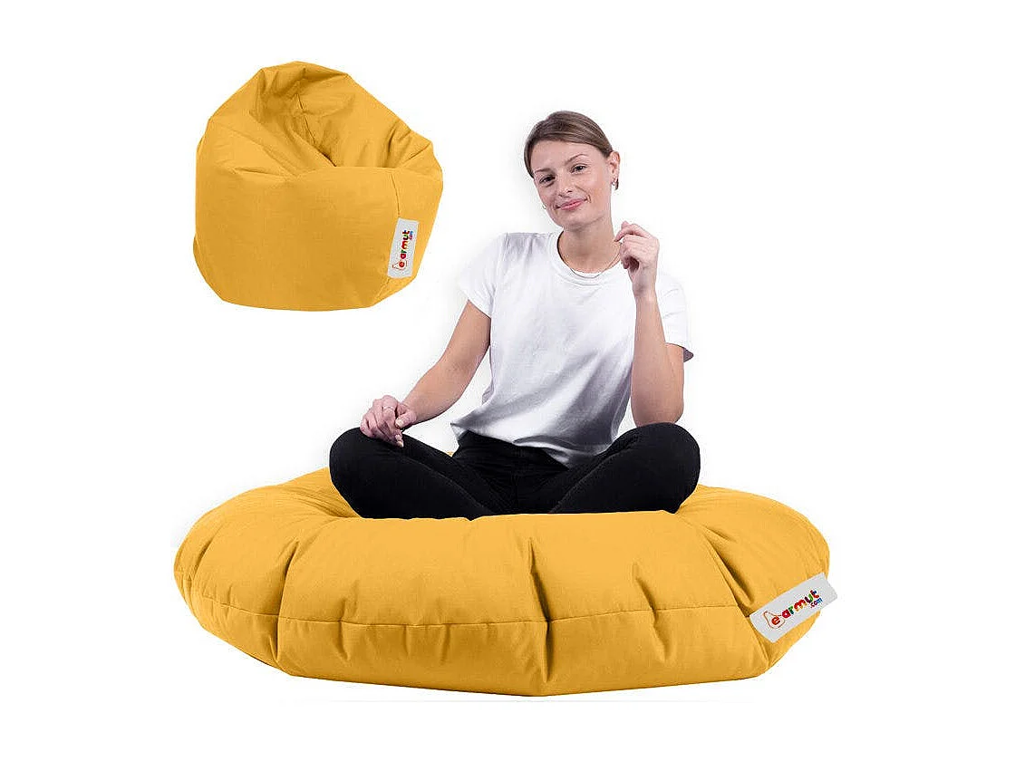 Pouf extérieur imperméable jaune ARTA