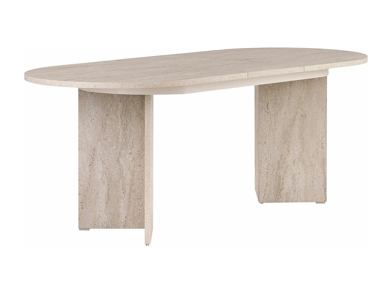Table ovale extensible effet travertin 160-200 cm MARFA