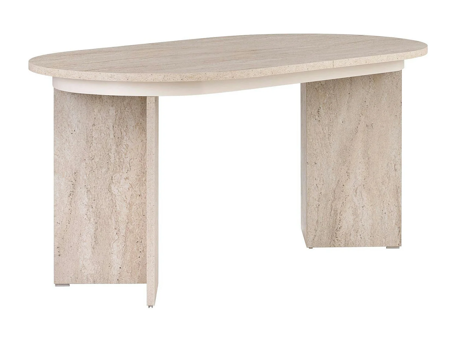 Table ovale extensible effet travertin 160-200 cm MARFA