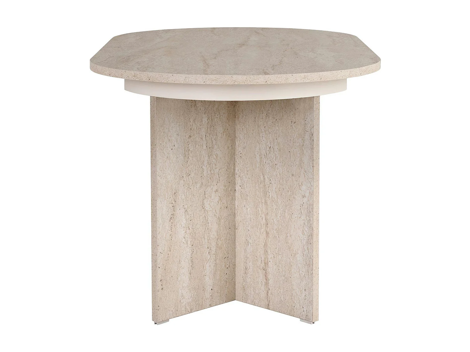 Table ovale extensible effet travertin 160-200 cm MARFA