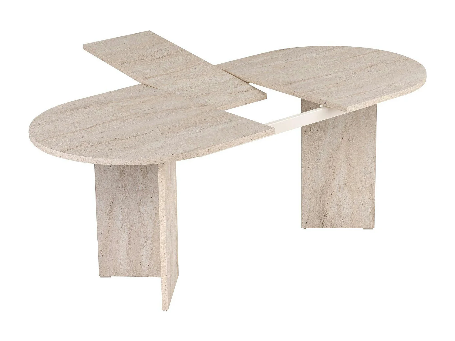 Table ovale extensible effet travertin 160-200 cm MARFA