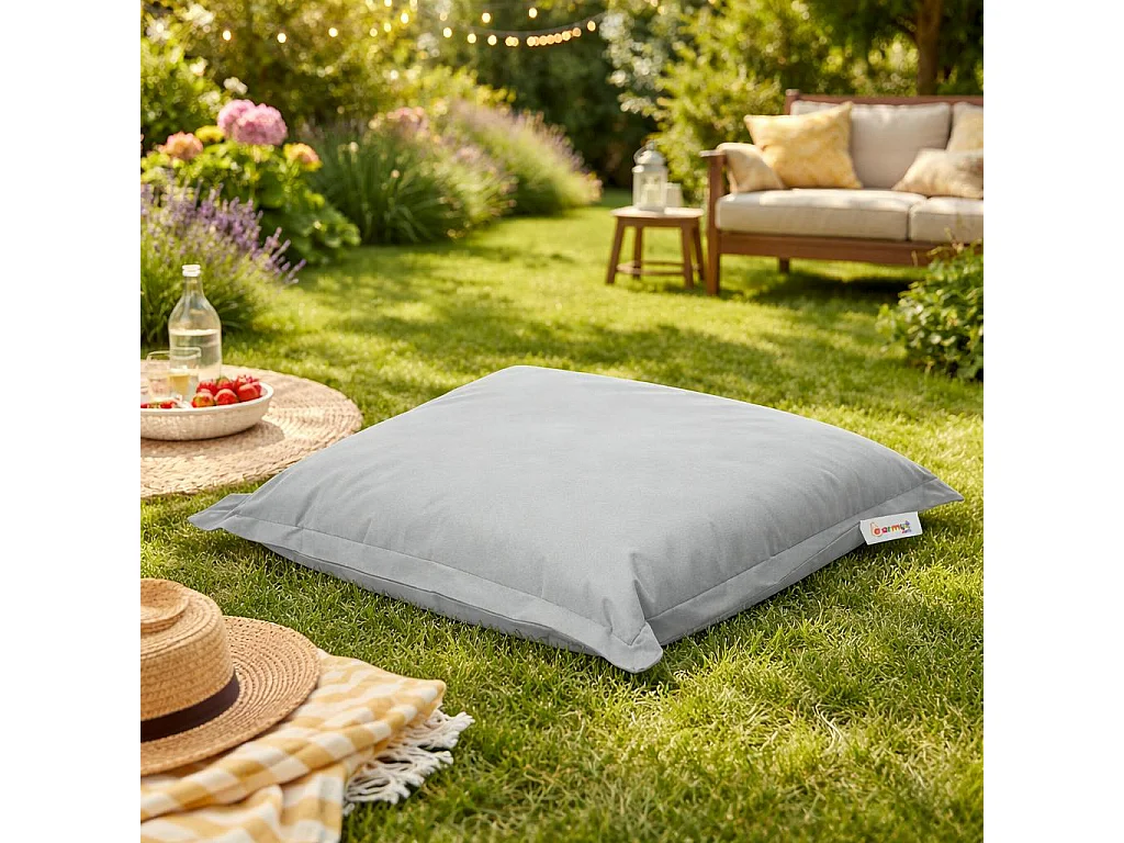 Coussin pouf extérieur gris ARTA