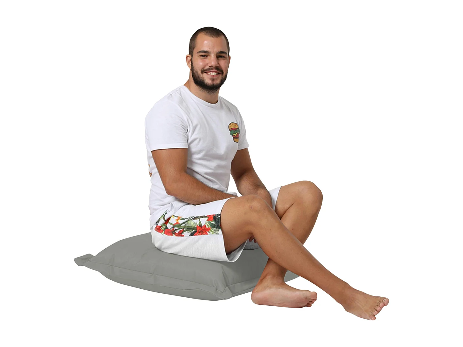 Coussin pouf extérieur gris ARTA