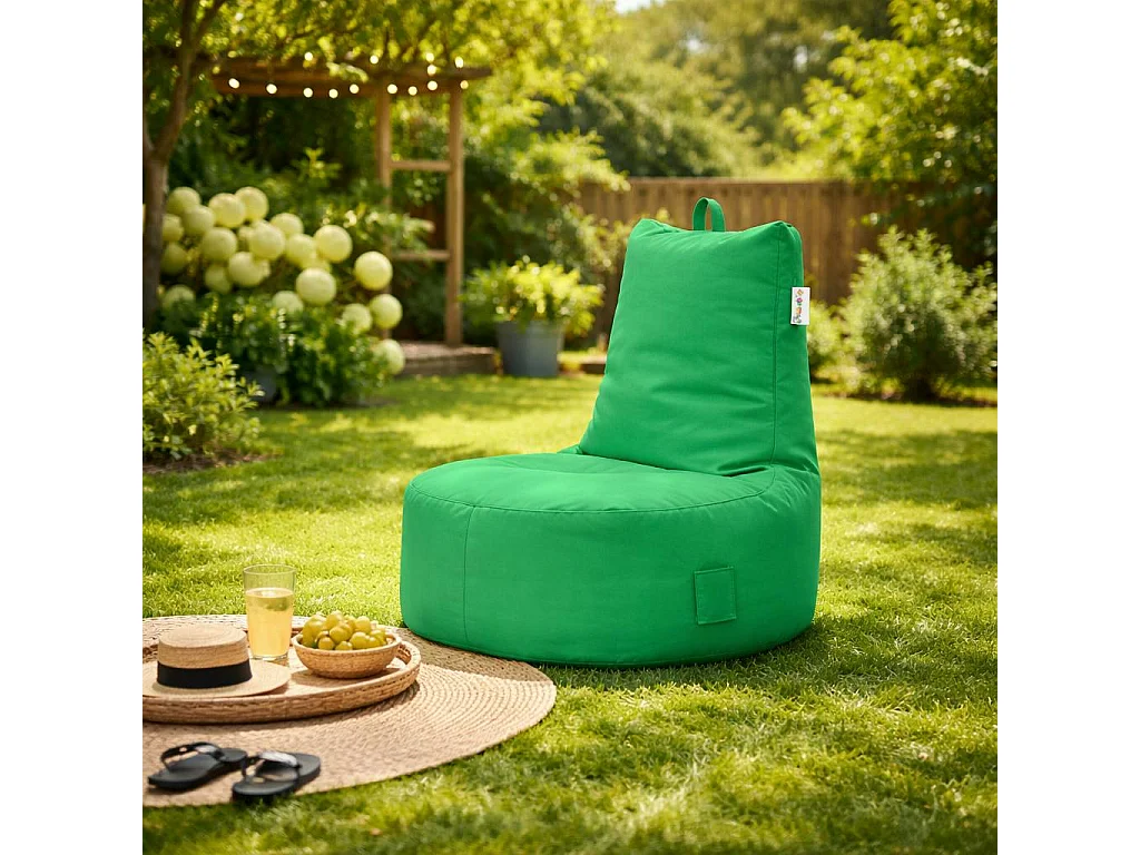 Pouf extérieur à dossier haut vert ARTA