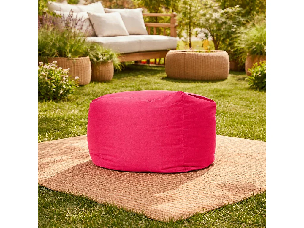 Pouf cube d'extérieur rose ARTA