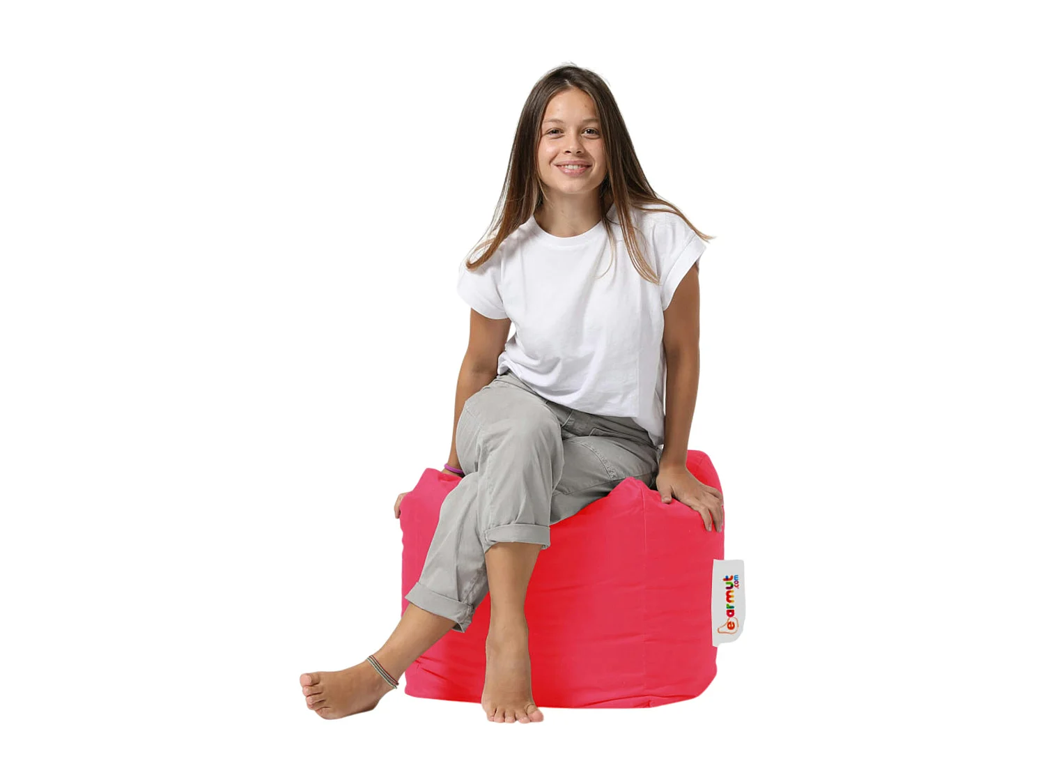 Pouf cube d'extérieur rose ARTA