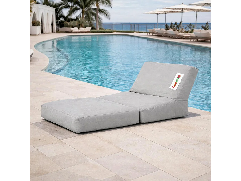Pouf chaise longue extérieur gris ARTA