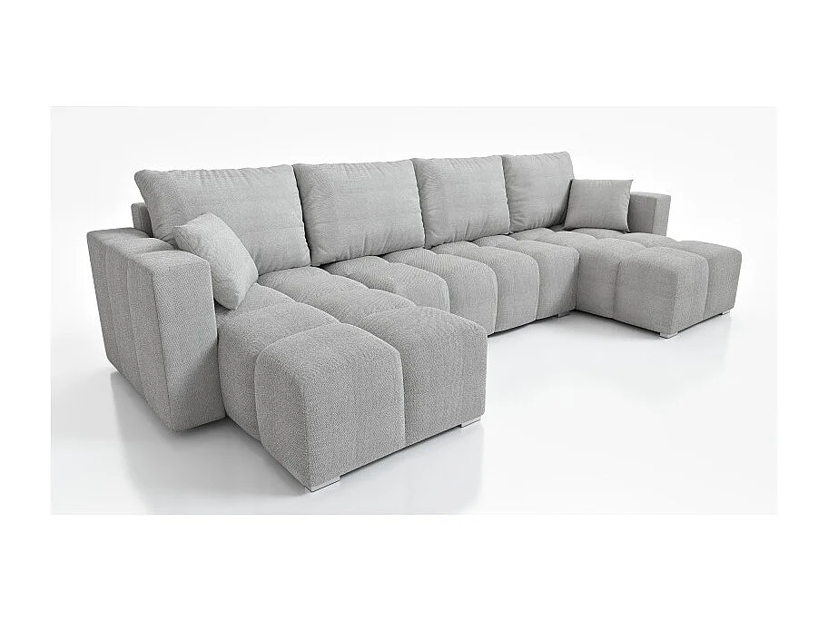 Canapé panoramique convertible COLINIO tissu anti-tâche - 6 places - 325 cm