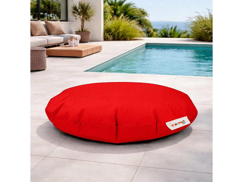 Pouf extérieur imperméable rouge ARTA