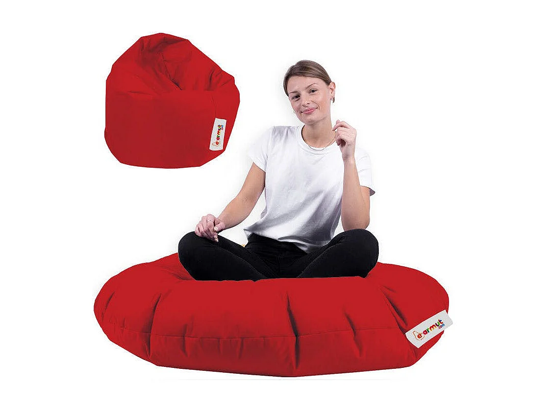 Pouf extérieur imperméable rouge ARTA