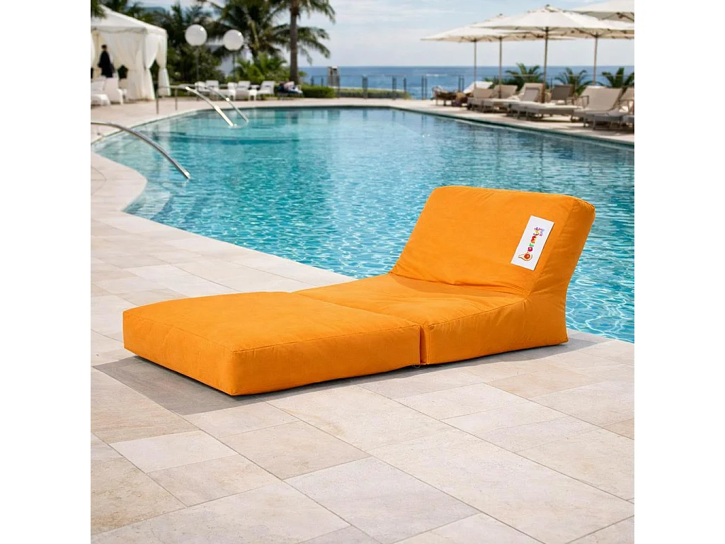 Pouf chaise longue extérieur orange ARTA