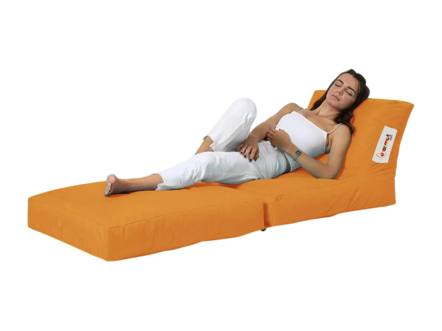 Pouf chaise longue extérieur orange ARTA