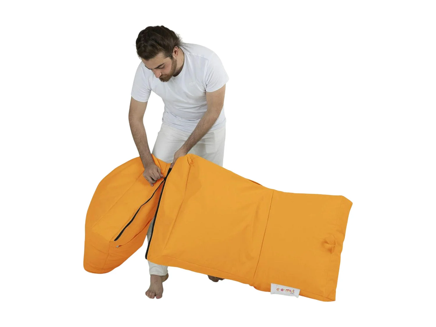 Pouf chaise longue extérieur orange ARTA