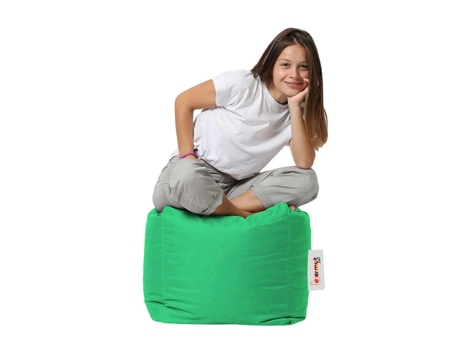 Pouf cube d'extérieur vert ARTA