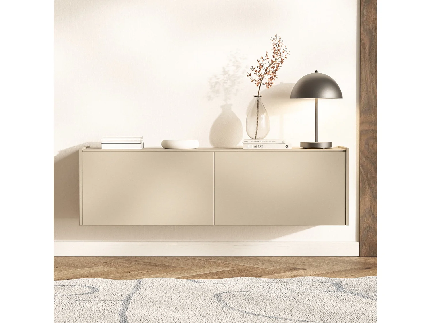 TV-Lowboard hängend oder stehend - 2-türig - Kaschmirgrau - 140 cm - MAGRO