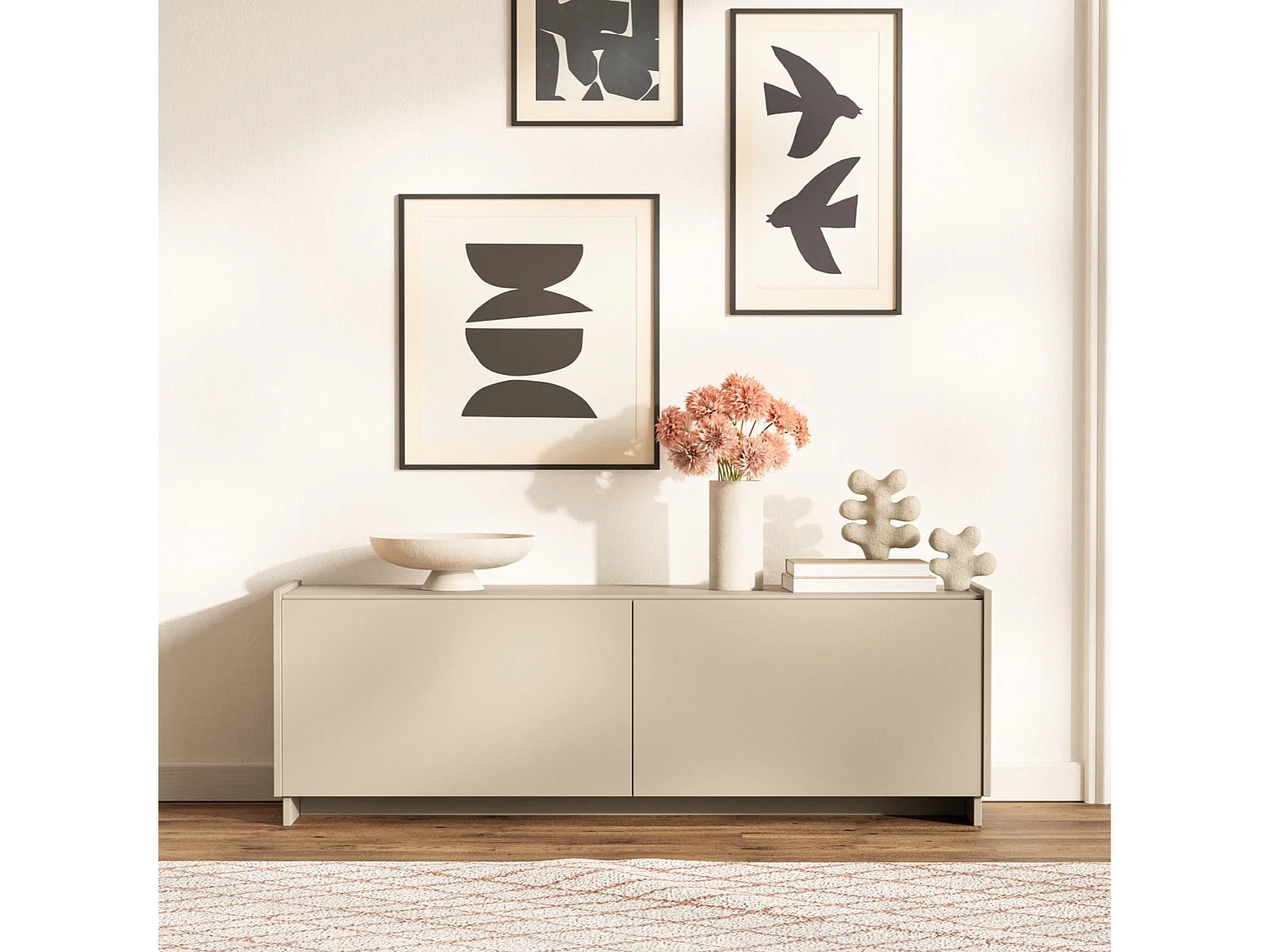 TV-Lowboard hängend oder stehend - 2-türig - Kaschmirgrau - 140 cm - MAGRO