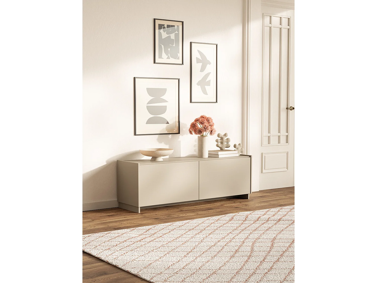 TV-Lowboard hängend oder stehend - 2-türig - Kaschmirgrau - 140 cm - MAGRO