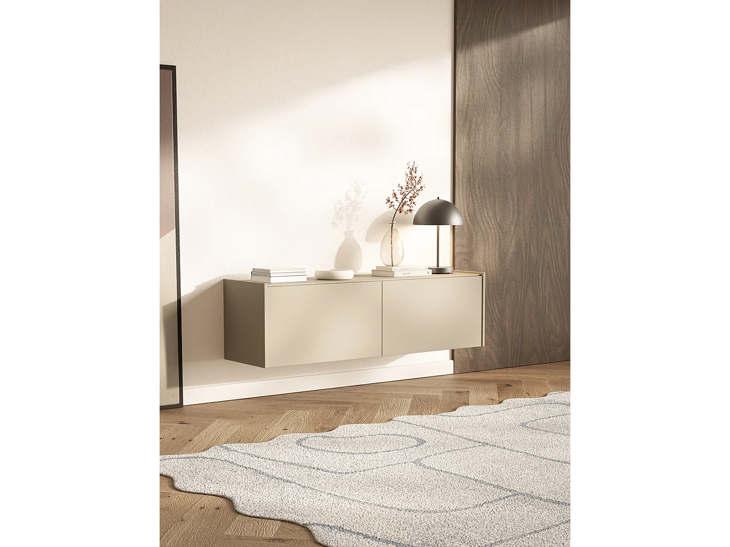 TV-Lowboard hängend oder stehend - 2-türig - Kaschmirgrau - 140 cm - MAGRO