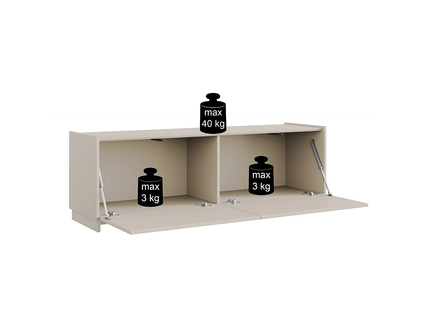 Meuble TV mural ou posé – Gris cachemire – 140 cm – MAGRO