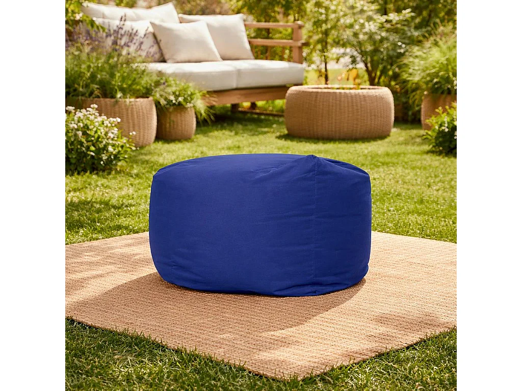 Pouf cube d'extérieur bleu ARTA