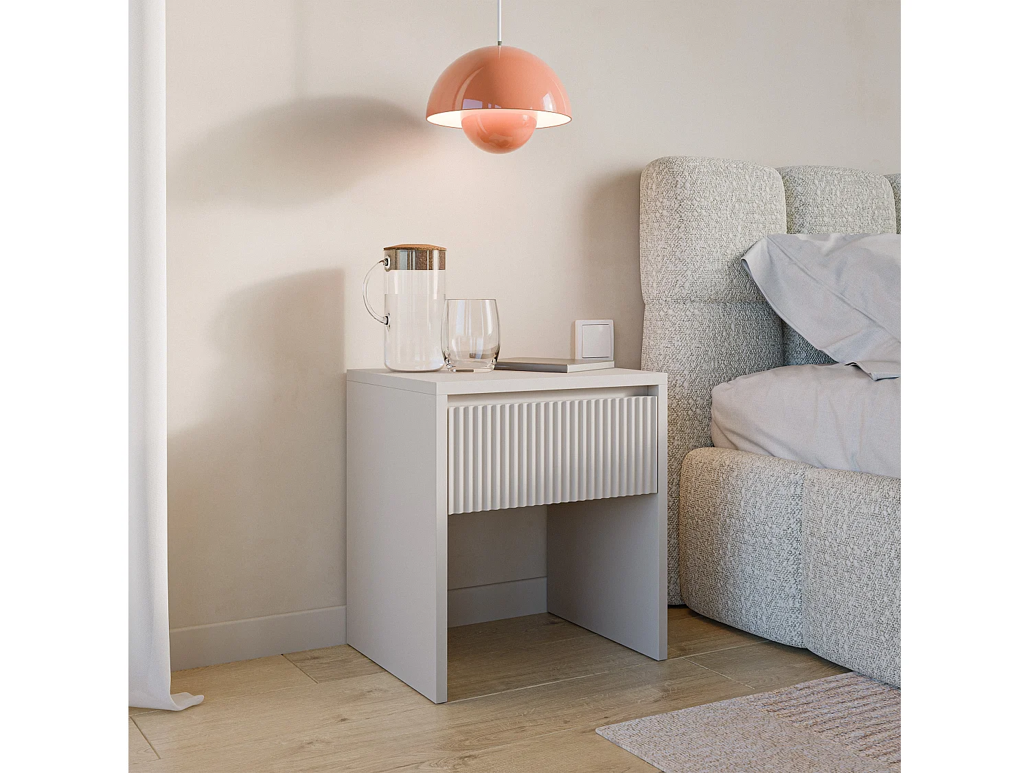 Nachttisch 1-Schublade - Kaschmir - 45 cm - VEMMI