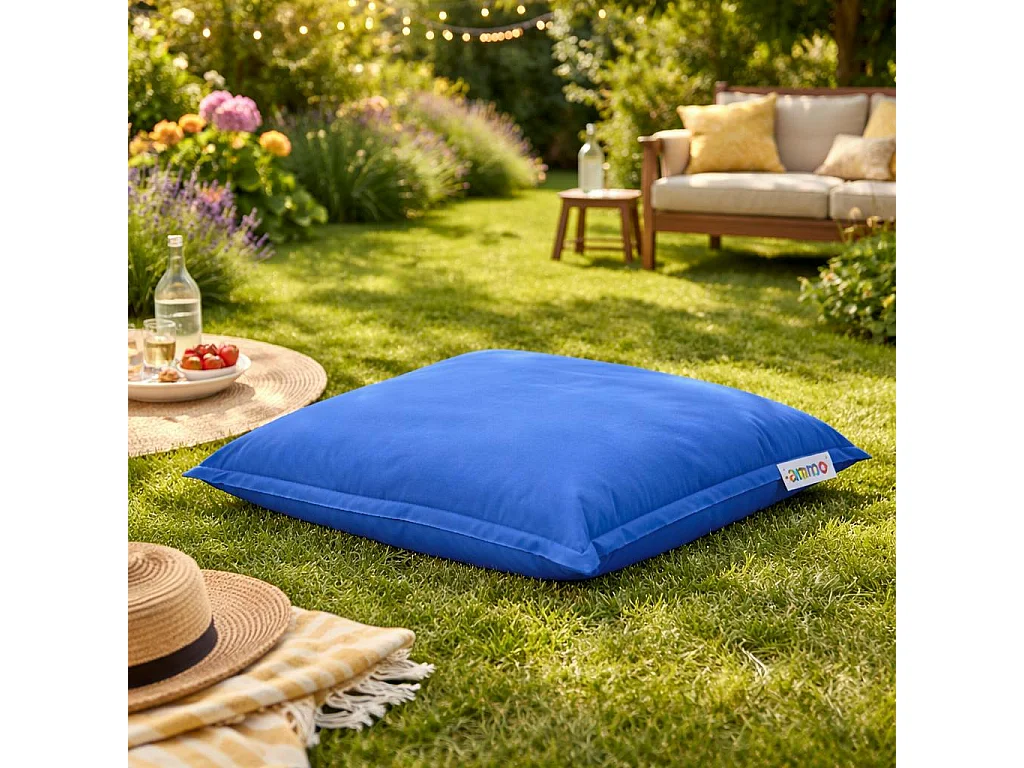 Coussin pouf extérieur bleu ARTA