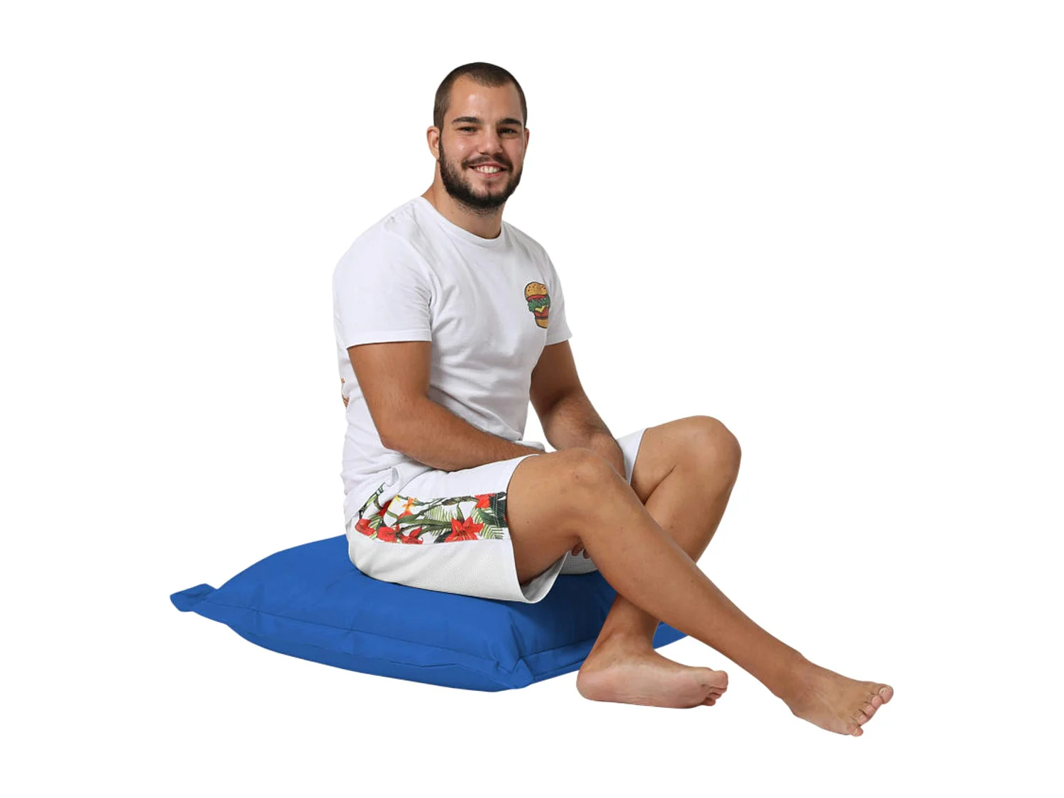 Coussin pouf extérieur bleu ARTA