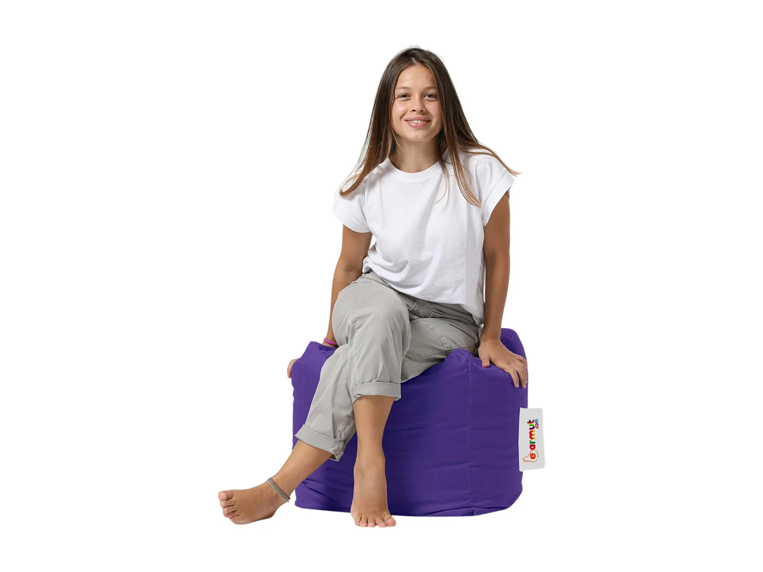 Pouf cube d'extérieur violet ARTA