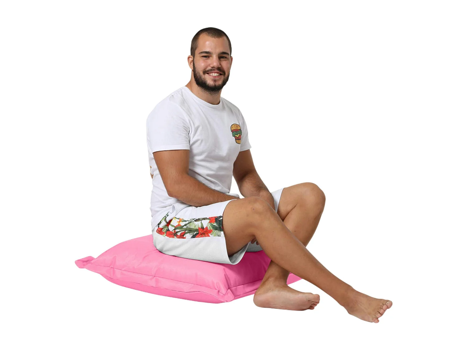 Coussin pouf extérieur rose ARTA