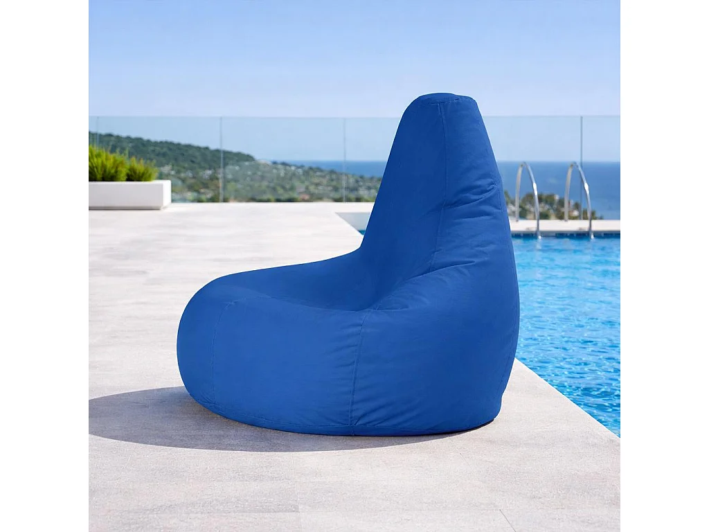 Pouf poire extérieur bleu ARTA