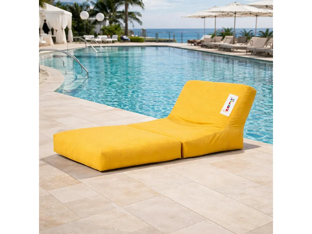 Pouf chaise longue extérieur jaune ARTA